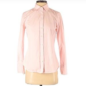 J Crew Factory Pink Micro Stripe Button Up Shirt Size Small
